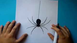 Como dibujar una araña paso a paso  How to draw a spider [upl. by Nevada557]