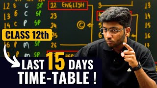 Class 12th Last 15 Days TimeTable 🔥  How To Study In Gaps   Shobhit Nirwan [upl. by Ardnuaet713]