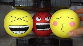 Emojis Frozen And Wet Crushed By Hydraulic Press [upl. by Isej]