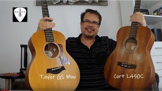 Taylor GS Mini vs Cort L450C Acoustic Guitars Comparison [upl. by Boiney]