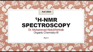 1HNMR spectroscopy for beginners  part 1 [upl. by Karl455]