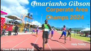 Omarianho Gibson  Class 3 Boys 200m Final  Corporate Area Champs 2024 [upl. by Eicnahc]