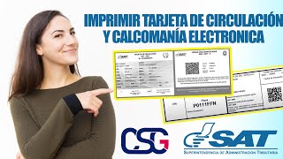 COMO IMPRIMIR TARJETA DE CIRCULACION Y CALCOMANIA DE VEHICULOS GT 2022 [upl. by Neemsaj]