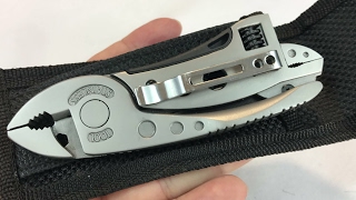 Adjustable wrench pliers emergency survival multifunction pocket multitool review [upl. by Eirollam]