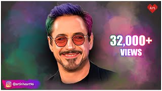 Best Smudge Painting tutorial video for beginner  😱  Robert Downey Jr [upl. by Adhamh]