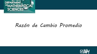 Razón de Cambio Promedio [upl. by Donelle]