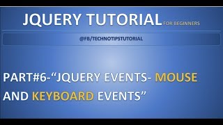 Part 6  Jquery Events  Mouse amp Keyboard Events click dblclick mousedown mouseup methods [upl. by Eniliuqcaj]