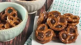 Easy 5 minute Chocolate Caramel Pretzel Sandwiches [upl. by Eldnek]