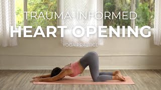 TraumaInformed Heart Opening Yoga Flow  Yoga for Chest Tightness and Anxiety [upl. by Saduj]