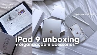 IPad 9ª Silver Unboxing  Organização Acessórios Apps✨ [upl. by Earvin]