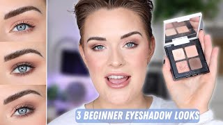 How To Use an Eyeshadow Quad  3 Looks 1 Palette  Easy Eyeshadow Tutorial for Beginners [upl. by Efram358]