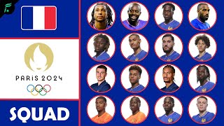 FRANCE 🇫🇷 MENS SQUAD for Olympic Football Tournaments Paris 2024  FAN Football Squad olympics [upl. by Femmine]