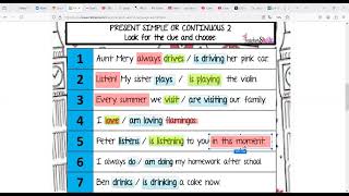 Simple Present Vs Progressive Present Exercises [upl. by Persian]