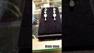 Greenstone diamond earringsshort light [upl. by Benia]