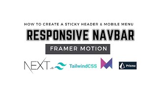 How to create a responsive animated Navbar  Tailwindcss  Framer Motion  Nextjs [upl. by Romelda49]