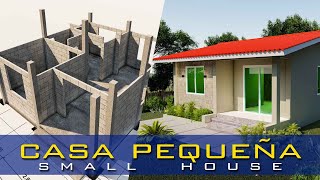 DISEÑO de CASA pequeña  CASA pequeñas y bonita [upl. by Aurlie]