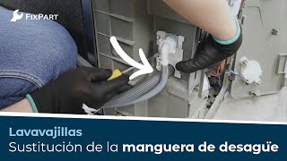 Cómo reemplazar la manguera de drenaje de su lavavajillas  FixPart [upl. by Nyrem]