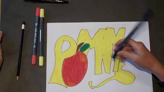 tuto calligramme pomme [upl. by Airelav589]