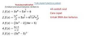 turunan fungsi aljabar [upl. by Mathian]