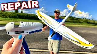 How to REPAIR CRASHED Foam RC Airplanes [upl. by Erastus]