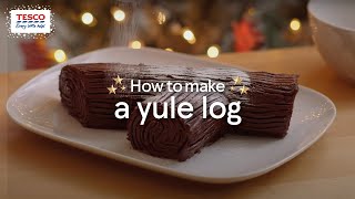 How to Make a Yule Log  Tesco Food [upl. by Ecad]