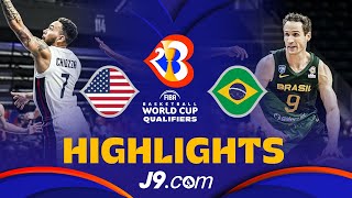 🇺🇸 USA vs 🇧🇷 Brazil  Basketball Highlights  FIBAWC 2023 Qualifiers [upl. by Ayarahs]