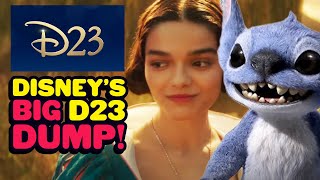 D23 Disneys Big Dump Snow White Trailer Stitch Reveal Skeleton Crew More [upl. by Anyat]