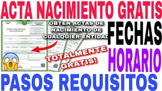 🎉GRATIS💥ACTA NACIMIENTO DEFUNCIÓN Y MATRIMONIO 📅 FECHAS HORARIOS Y LUGARES PASOS Y REQUISITOS [upl. by Dex835]