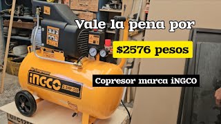 Compresor económico de la marca ingco ¿vale la pena por 2576 pesos🤔 ingco [upl. by Enirhtak]