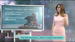 Stirile Kanal D  Bani prin programul quotPrimul student din familiequot  Editie de dimineata [upl. by Bryce]