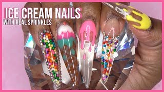 Acrylic Nails Tutorial  Encapsulated Nails  Acrylic Nails with Nail Forms  Real Sprinkles [upl. by Ailemak293]