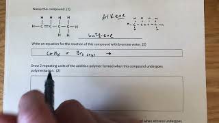 Revision chemistry bromine and butene reaction equation [upl. by Yroger]