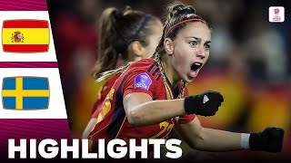 Spain vs Sweden  What a Comeback  Highlights  UEFA Womens Nations League 05122023 [upl. by Afatsuom]