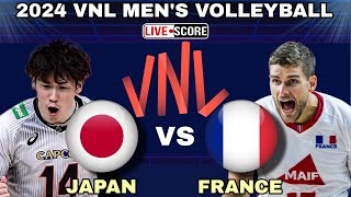 Japan vs France  2024 VNL Mens Volleyball Live Scoreboard [upl. by Anson160]