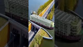 Veluwemeer AqueductAlso known as the water bridge located over Veluwemeer lake in Netherlands [upl. by Castro]