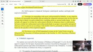 Lethal military force in the USA DoD Directive 5240 01 and the Posse Comitatus Act [upl. by Assirahs]