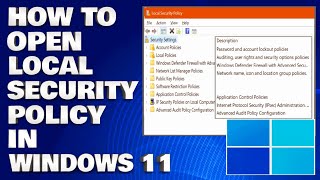 How To Open Local Security Policy Gpeditmsc in Windows 1110 Guide [upl. by Caddric]