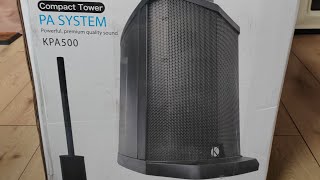 Kinsman KPA500 compact Tower PA system unboxing and sound tests [upl. by Mose80]