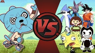 Gumball vs The World Gumball vs Goku Bendy Undertale Mordecai Spongebob Gumball Animation [upl. by Simonsen545]