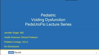 772020 PedsUroFLO Lecture  Pediatric Voiding Dysfunction [upl. by Eiuqnom735]