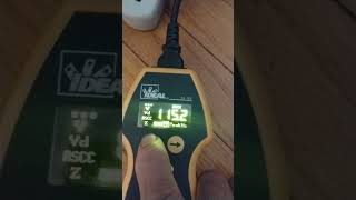 Voltage drop test of a small extension cord voltagemeter ideal 61164 [upl. by Aminta]