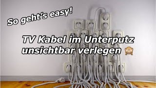 TV Kabel verstecken Unterputz  5 Tipps wie Sie TVKabel unsichtbar im Wohnzimmer verlegen können [upl. by Yliak]