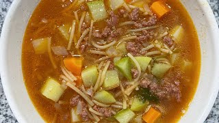 Cómo Hacer Una Buena Sopa De Fideo Con Albóndiguitas De Res La cocina de Sol [upl. by Elbring]