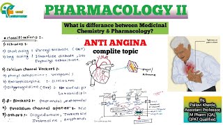 PHARMACOLOGY  Antianginal drugs  medichem vs pcology  b pharm sem 5  unit 1 [upl. by Ridgley]