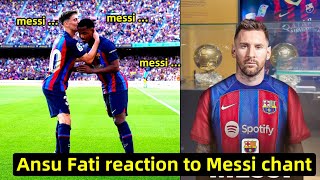 Ansu Fati reaction to Barca fans chanting Messi during Barcelona vs Mallorca [upl. by Wagoner]