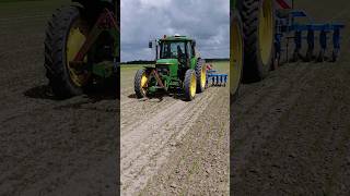 John Deere 6210 tractor lemken EC Weeder  Camera based weed control agriculture farming [upl. by Naujak]