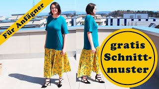 Einfaches Kleid nähen für Anfänger 👗 Schnittmuster kostenlos [upl. by Sulienroc758]