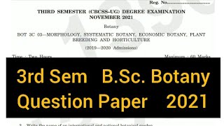 MORPHOLOGY SYSTEMATIC BOTANY ECONOMIC BOTANY PLANT  3rd Sem BSc Botany 2021 calicut [upl. by Ninazan]