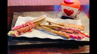 Decorating chocolate dipped pretzels [upl. by Nayve]