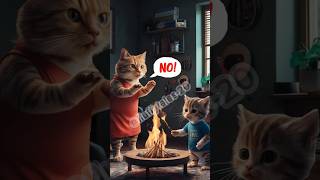 A house on fire cute cat ai catlover cutecat trendingshorts [upl. by Annoit411]